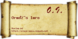 Ormós Imre névjegykártya